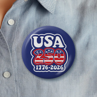 Badge Rond 5 Cm America's 250th Birthday - Groovy USA 250