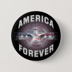 Badge Rond 5 Cm Amérique à jamais