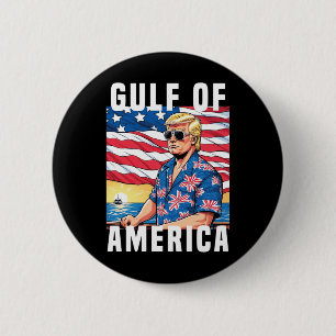 Badge Rond 5 Cm Amérique du Golfe des États-Unis Salutation Trump