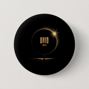 Badge Rond 5 Cm Amérique du Nord Total Éclipse Solaire 2024 Ohio U