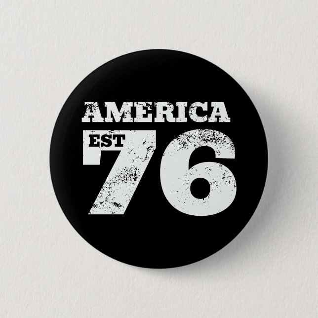 Badge Rond 5 Cm Amérique Est 1776 Patriotique (Devant)