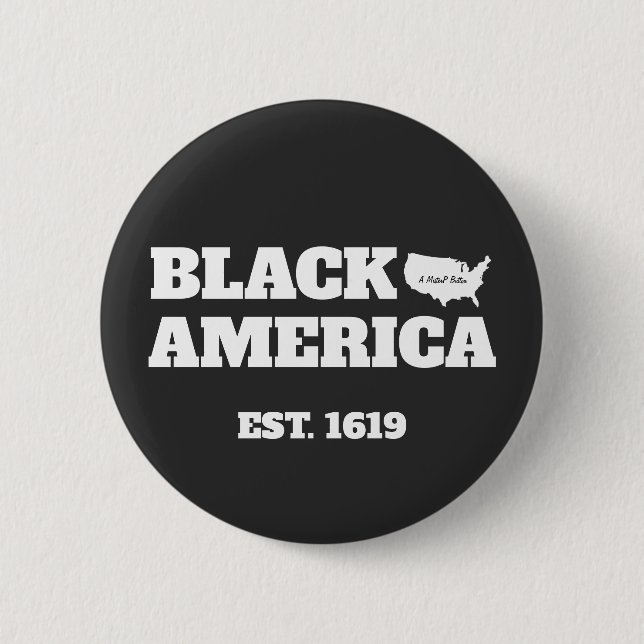 Badge Rond 5 Cm Amérique Noire - Bouton MisterP (Devant)