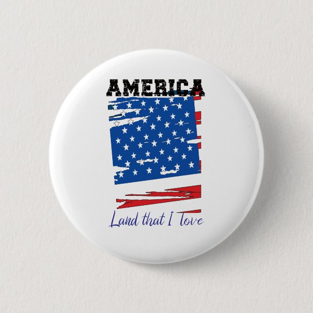 Badge Rond 5 Cm Amérique, terre que j'aime (Devant)