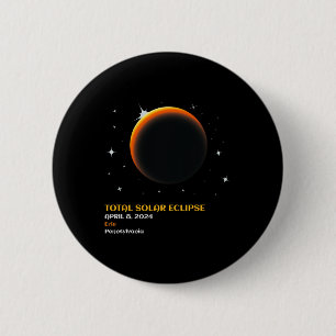 Badge Rond 5 Cm Amérique Totalité 04 08 24 Total Éclipse Solaire 2