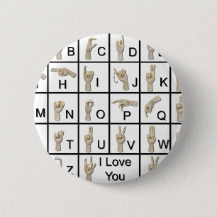 Badge Rond 5 Cm AmeslanAlphabet120710
