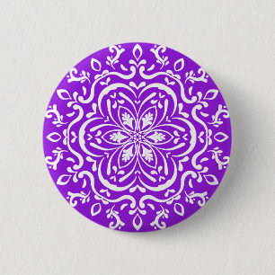 Badge Rond 5 Cm Amethyst Mandala