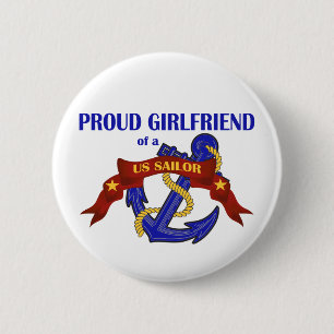 Badge Rond 5 Cm Amie fière d'un marin des USA