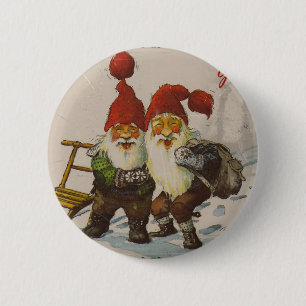 Badge Rond 5 Cm Amis de gnome de Noël