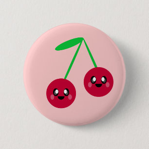 Badge Rond 5 Cm amis heureux de fruit de cerises de kawaii