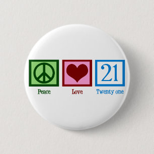 Badge Rond 5 Cm Amour 21 de paix