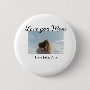 Badge Rond 5 Cm amour à maman fête des mères ajoutez photo nom sim