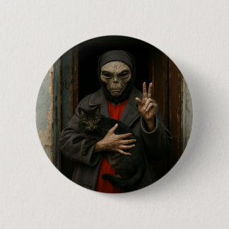 Badge Rond 5 Cm Amour Alien
