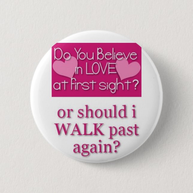 Badge Rond 5 Cm amour au premier site (Devant)