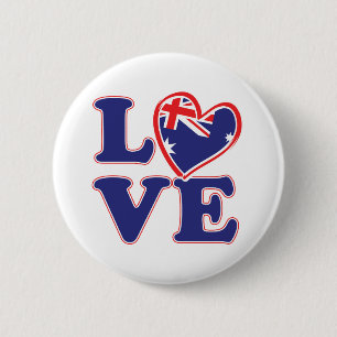 Badge Rond 5 Cm AMOUR-avec-Australie-Coeur