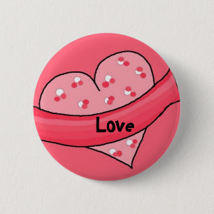Badge Rond 5 Cm Amour - Bouton