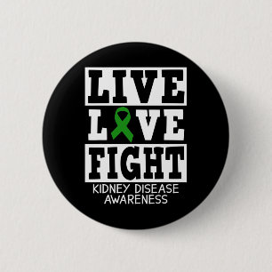 Badge Rond 5 Cm Amour Combattre le ruban vert Sensibilisation aux 
