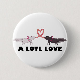 Badge Rond 5 Cm amour d'axolotl