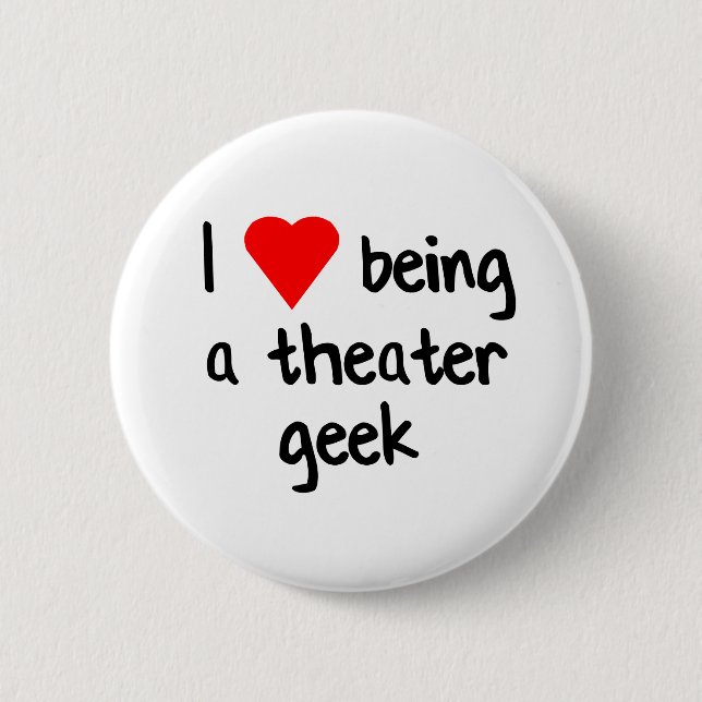 Badge Rond 5 Cm Amour de geek de théâtre (Devant)