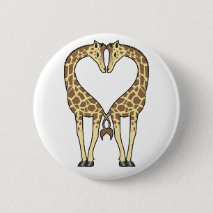 Badge Rond 5 Cm Amour de girafe