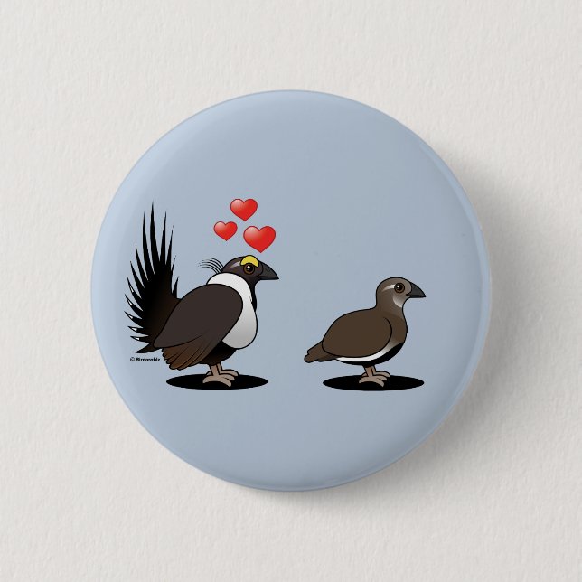 Badge Rond 5 Cm Amour de grouse sage (Devant)