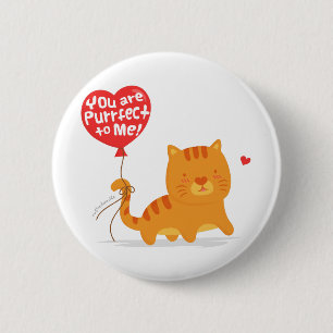 Badge Rond 5 Cm Amour de jeu de mots amusant Humour Mignon Chat Ch