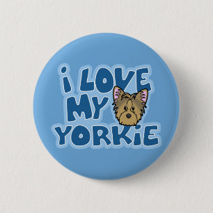Badge Rond 5 Cm Amour de Kawaii I mon Yorkie