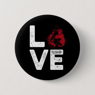 Badge Rond 5 Cm Amour de kickboxing Entraînement de kick boxing