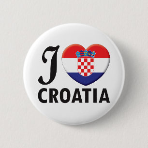 Badge Rond 5 Cm Amour de la Croatie