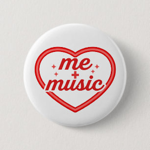 Badge Rond 5 Cm Amour de la musique