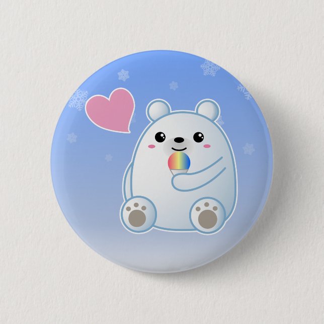 Badge Rond 5 Cm Amour de l'ours polaire (Devant)
