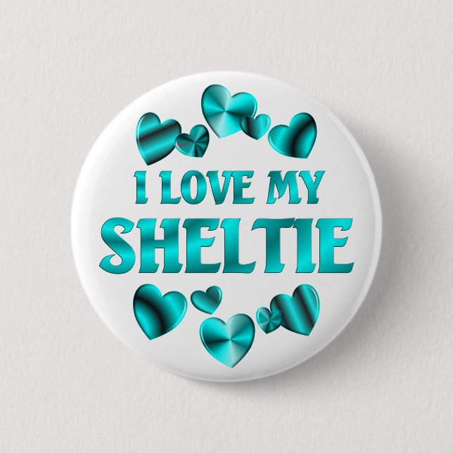 Badge Rond 5 Cm Amour de SHELTIE (Devant)