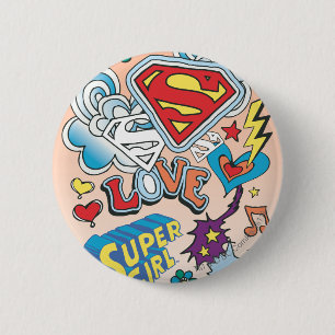 Badge Rond 5 Cm Amour de Supergirl