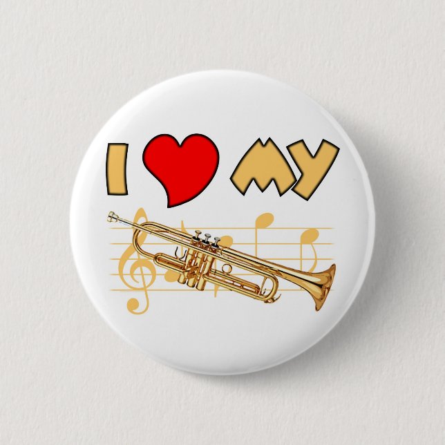 Badge Rond 5 Cm Amour de trompette (Devant)