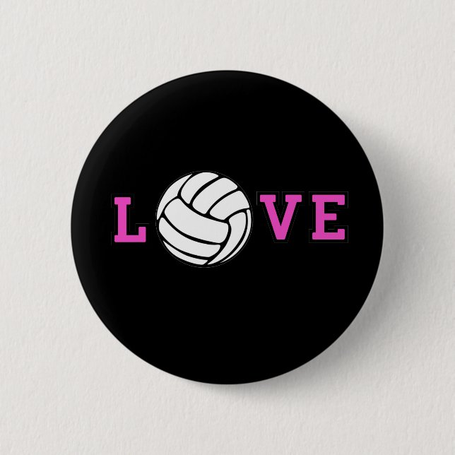 Badge Rond 5 Cm Amour de volleyball (Devant)