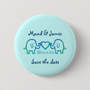 Badge Rond 5 Cm amour d'éléphant