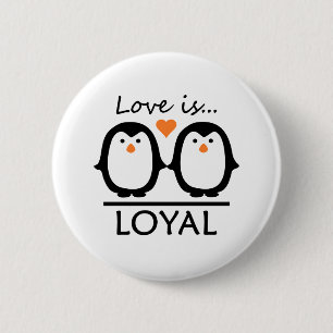 Badge Rond 5 Cm Amour des pingouins