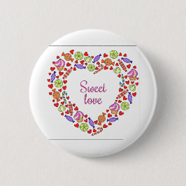 Badge Rond 5 Cm Amour doux