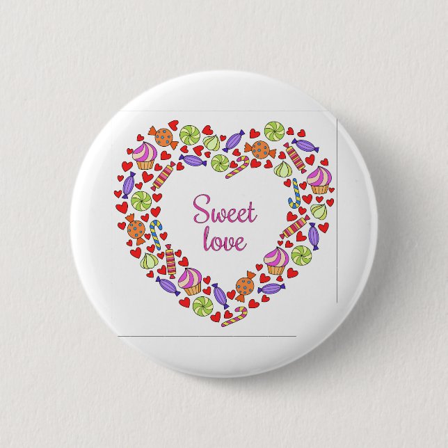 Badge Rond 5 Cm Amour doux (Devant)
