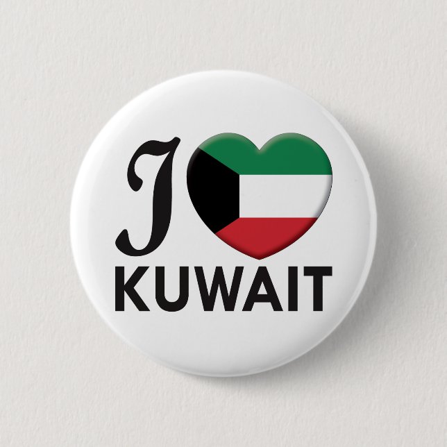Badge Rond 5 Cm Amour du Kowéit (Devant)
