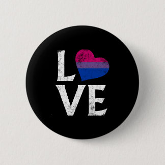 Badge Rond 5 Cm Amour empilé par fierté bisexuelle