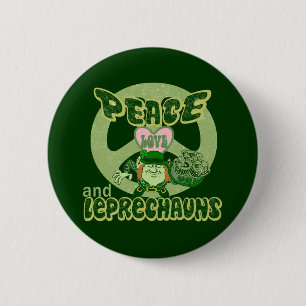 Badge Rond 5 Cm Amour et lutins de paix