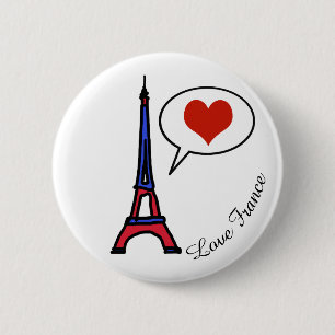 Badge Rond 5 Cm amour France