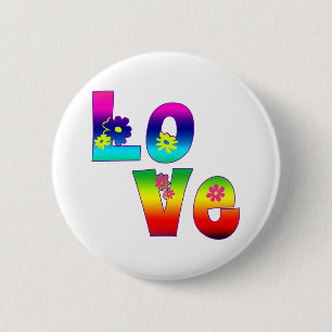 Badge Rond 5 Cm AMOUR hippie