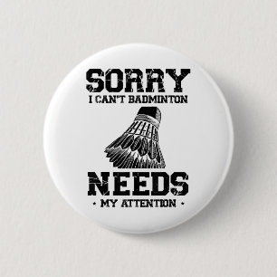 Badge Rond 5 Cm Amour Joueur Badminton Amour Shuttle Design