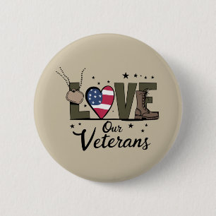 Badge Rond 5 Cm Amour Notre Jour des anciens combattants Fier Jour