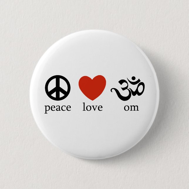 Badge Rond 5 Cm Amour OM de paix (Devant)