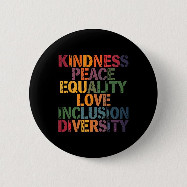 Badge Rond 5 Cm Amour Paix Diversité Inclusion Égalité Black Hist (Devant)