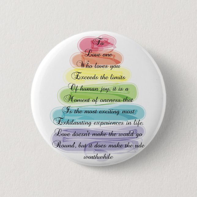 Badge Rond 5 Cm "Amour" Poème Cadeaux Artsy Tree Design (Devant)