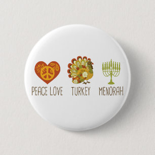 Badge Rond 5 Cm Amour Turquie Menorah de paix