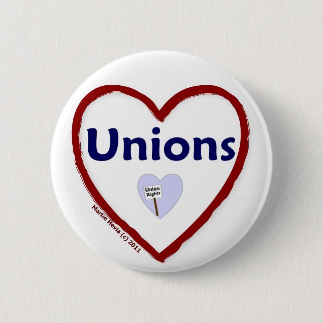 Badge Rond 5 Cm Amour : Unions - Bouton (Devant)
